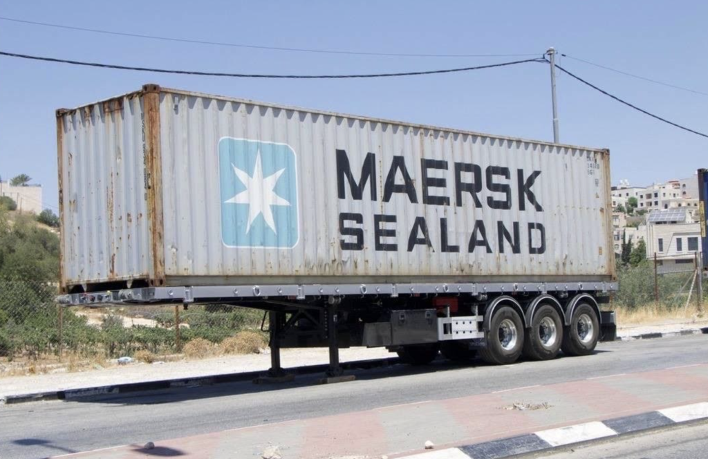 Maersk container in the Maale Adumim settlement